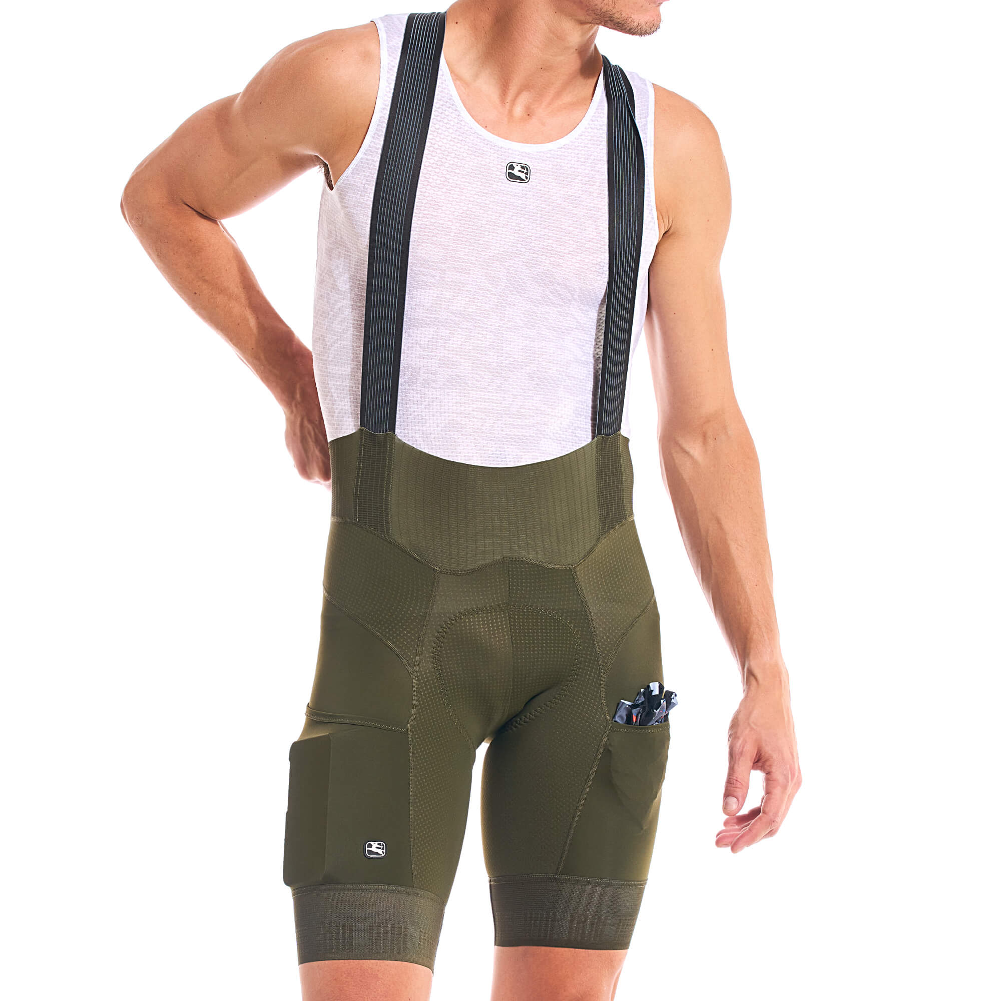 Giordana Mens FR-C Pro Cargo Bib Short Olive Green