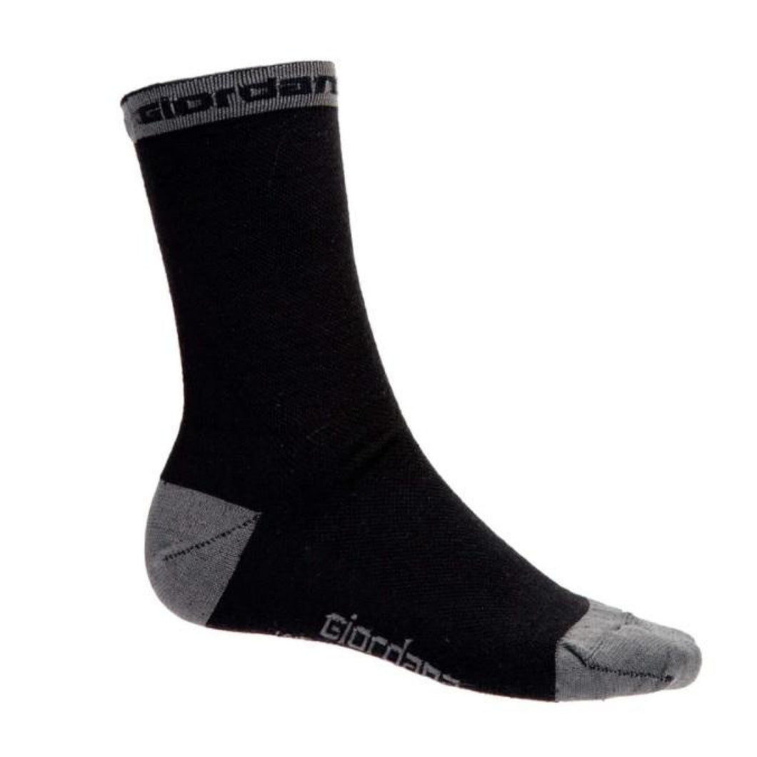 Giordana Merino Wool Sock - Black/Grey