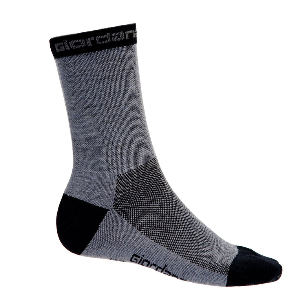 Giordana Merino Wool Sock - Grey/Black