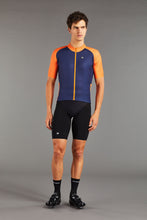 Load image into Gallery viewer, Giordana Lungo S/S Jersey - Oxford Blue and Orange
