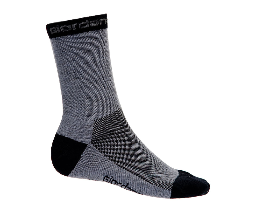 Giordana Merino Wool Sock - Grey/Black